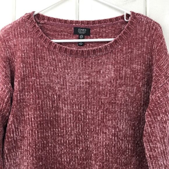 Jones New York Rose (Pink) Chenille Crew Neck Sweater, Size Small - Picture 3 of 8